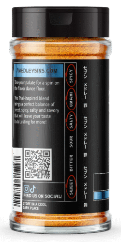 Product label language for Lust spice blend from 7 Medley Sins